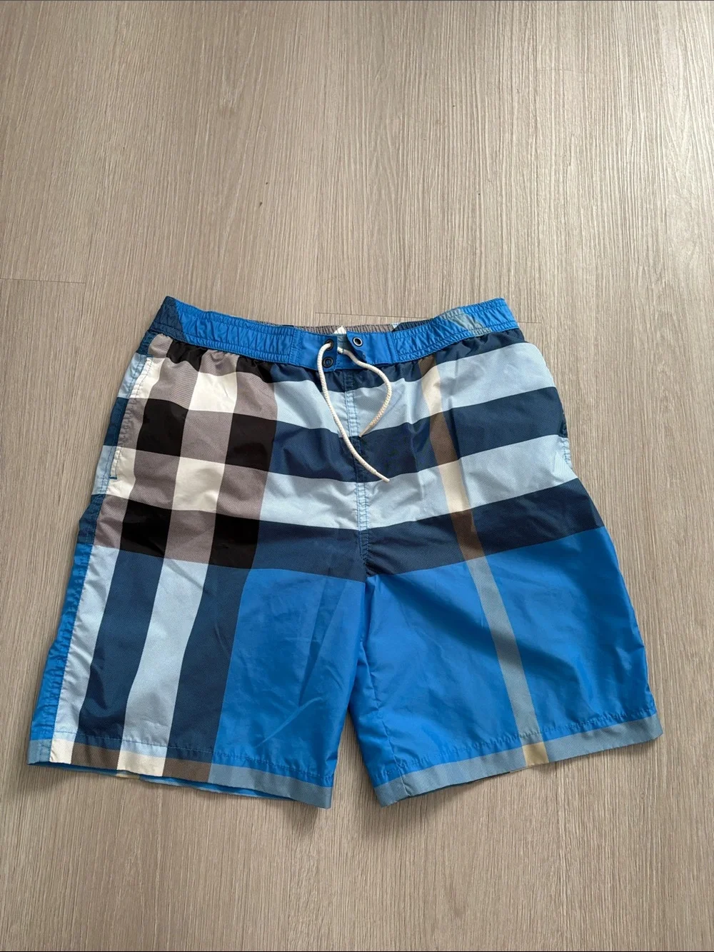Burberry Blue Plaid Kids Swim Trunks